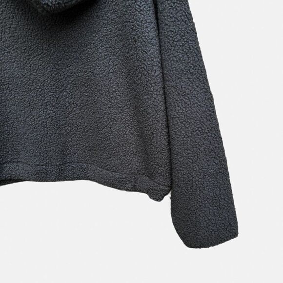 NWT Wild Fable Gray Purple Zipper Sherpa Hooded Quarter Zip Sweatshirt Hoodie - Picture 9 of 9